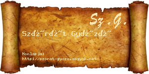 Szórát Győző névjegykártya